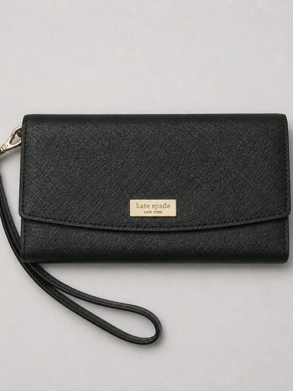 kate spade wristlet wallet black leather